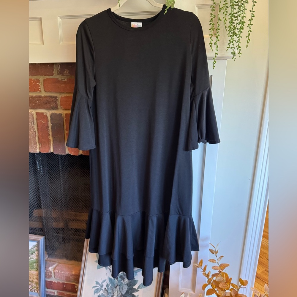 LuLaRoe Black Long Sleeve Dress with Flared Hem